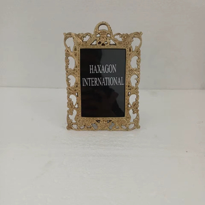 Decorative metal photo <b>frame</b> with antique brass finished and intricate floral designs perfect for elegant interiors - Product Image 5