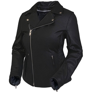 Veste en cuir véritable pour femme, édition de qualité supérieure, avec tissu respirant et doux, personnalisable avec des éléments tricotés, en promotion. - Product Image 2