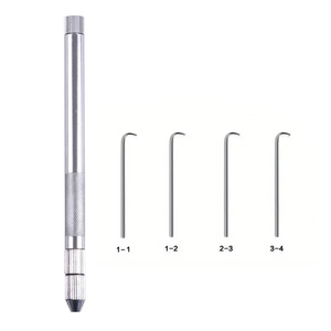 Porte-aiguilles ventilé en métal argenté, 4 tailles, aiguilles micro-crochets en acier 1-1 à 3-4, outil professionnel pour la pose de nœuds capillaires sur lace front - Product Image 1