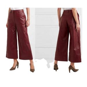 Culottes en cuir véritable faites à la main Pantalons en cuir marron pour femmes Pantalons de yoga - Product Image 5
