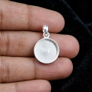 925 Sterling Silver Round Blank Pendant Setting 10mm DIY Breastmilk Keepsake Resin <b>Ashes</b> Memorial Charm Jewelry Making Bezel - Product Image 1
