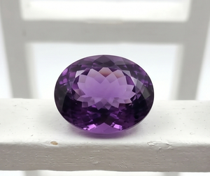 Pierre précieuse d'améthyste naturelle de qualité supérieure, taille ovale, facettée, couleur violet foncé, certifiée pour la fabrication de bijoux, ORGANIQUE - Product Image 2