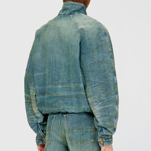 Chaqueta vaquera para hombre al por mayor, OEM personalizada, efecto desgastado, abrigo de algodón vaquero, chaquetas vintage lavadas de talla grande - Product Image 3