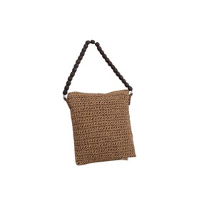Un sac fourre-tout en fil naturel magnifiquement conçu, qui se démarque grâce à ses décorations uniques en perles de bois, pour femmes. - Product Image 5