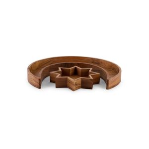 Ensemble de plateaux de service en bois d'acacia, motif lune et étoile, pour la décoration de table lors du Ramadan et de l'Aïd Moubarak, vente en gros - Product Image 3