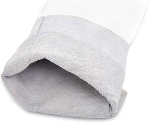 Gants de sécurité en cuir blanc, texture lisse, durables, antidérapants, manchette droite, usage général - Product Image 6