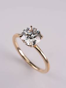Bague solitaire en diamant de laboratoire taille ronde 1,00 ct, or jaune 18K/14K/10K, bijoux fins minimalistes pour fiançailles et mariage, vente en gros - Product Image 4