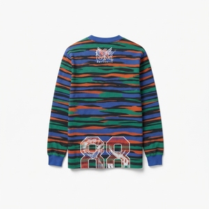 เสื้อยืดแขนยาวลายทางผู้ชายแบบสั่งทำพิเศษ พิมพ์ลายกราฟิกสไตล์วินเทจ คอกลม สตรีทแวร์ ผลิตตามแบบ OEM ผ้าฝ้าย 100% เป็นมิตรกับสิ่งแวดล้อม ทรงปกติ - Product Image 2