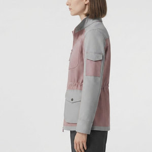 <b>Women</b> Casual <b>Utility</b> <b>Jacket</b> Stand Collar Front Zipper Handy Pocket Design Lightweight Layer For Outdoor Trips And Everyday Wear - Product Image 3