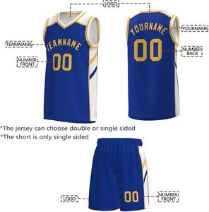 Maillots de basket-ball réversibles à sublimation complète en polyester 100% vêtements de sport imprimés personnalisés pour uniformes d'équipe pour hommes vêtements - Product Image 3