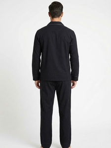 <b>Men's</b> 100% Cotton Long Sleeve <b>Pajama</b> <b>Set</b> Sleepwear With Pocket Long Sleeve Sleeping Home Loungewear <b>Pajama</b> <b>Set</b> <b>Mens</b> - Product Image 2