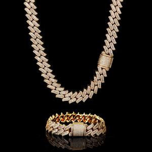 Collier chaîne cubaine en argent 925 plaqué or blanc, style hip-hop, avec diamants moissanite VVS taille ronde personnalisée, bijoux fins pour hommes - Product Image 3