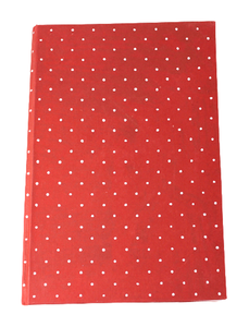 Tiny Cream Color Dots Printed Red Recycled Cotton Paper Handmade <b>A5</b> Hard Cover <b>Diary</b> Notebook Acid Free Mini Gift Customizable - Product Image 1