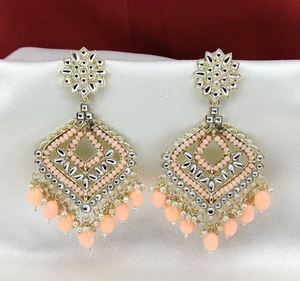 Pendientes de Aro Chapados en Oro para Mujer con Cristales de Estrás y Perlas Colgantes, Estilo Bohemio Geométrico para Bodas y Fiestas - Product Image 2
