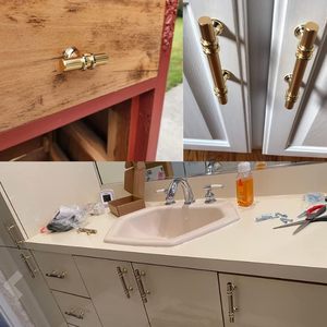 Handmade Brass Cabinet Pull Handles <b>Set</b> of 2 Gold Drawer Handles Long <b>Bar</b> Handles for Kitchen Cabinets Furniture Wardrobe Almira - Product Image 4