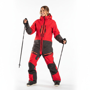 Combinaison de ski unisexe imperméable 10 000 mm OEM, coupe-vent, à capuche, avec blocs de couleur, extensible, pour homme, femme, couple, ensemble pantalon de snowboard - Product Image 5