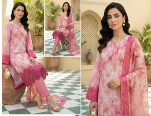 Modern Pakistani Lawn Suits for Women Summer Dress Salwar Kameez Quick Dry <b>Islamic</b> Clothing - Product Image 6
