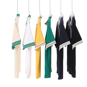 เสื้อยืดแขนสั้นสีขาวสำหรับผู้ชาย  ตกแต่งขอบสีเขียว  ทรงปกติ สไตล์ลำลอง ผ้าฝ้าย 100% ระบายอากาศได้ดี - Product Image 3