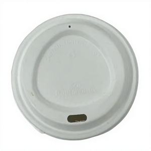 Tapa Compostable de Bagazo Blanco de 90 mm para Bebidas Calientes y Frías, Vajilla Resistente a Fugas, Tapa Desechable Ecológica - Product Image 2