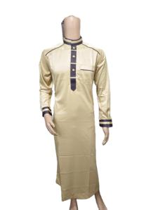 Thobe Largo Estilo Saudí de Alta Calidad para Hombre, Algodón Blanco Premium, Jubba Islámica, Kandura Árabe Tradicional - Product Image 3