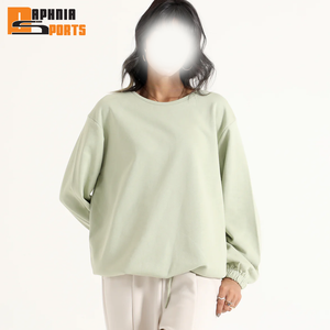 Sweat-shirt à col rond surdimensionné pour femme, en molleton de haute qualité, avec broderie personnalisée, coupe épaules tombantes, en French Terry - Product Image 3
