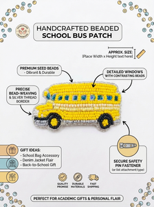 Yellow School Bus Beaded Embroidered <b>Patch</b> Applique for Kids Garments Bags <b>Jackets</b> Hats Decorative Accessories - Product Image 6