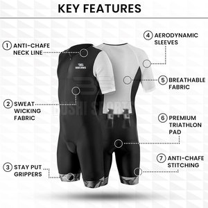 Traje de Triatlón Flexible y Compresivo con Tela que Absorbe la Humedad y Resistente para Uso de Larga Duración - Product Image 2