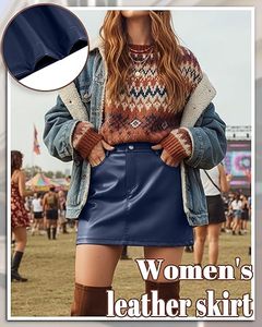 Minifalda de Cuero para Mujer, Fabricante Personalizado OEM ODM, Falda Corta Ajustada de Cintura Alta, Marca Privada, Proveedor Mayorista - Product Image 3