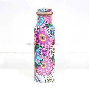 Botella de Cobre con Estampado Floral, Beneficios para la Salud, Botella de Cobre Puro para Gimnasio y Uso Doméstico, Botella de Metal de Gran Calidad - Product Image 5
