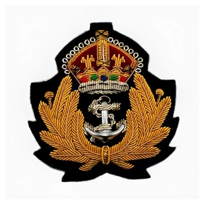 Écusson brodé de luxe en or massif, fait main sur mesure, motif Couronne Lyre, en fil métallique, pour blazer, production OEM - Product Image 2