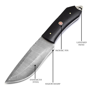 Cuchillo de caza de acero al carbono al por mayor con empuñaduras de Pakkawood, equipo de camping, artículos de caza, cuchillos de bajo precio - Product Image 6