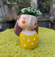 Macetas Decorativas Ecológicas de Resina para Jardín y Hogar, Precio al por Mayor, Regalo, Acabado Glaseado Ligero, Maceta de Escritorio para Interiores