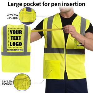 เสื้อกั๊กนิรภัยแบบมองเห็นได้ชัดเจนพร้อมแถบสะท้อนแสงสำหรับงานก่อสร้าง ผ้าตาข่ายระบายอากาศ อุปกรณ์เสื้อกั๊กนิรภัยสำหรับงานอุตสาหกรรม - Product Image 4