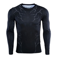 Camisas de gimnasio de manga larga personalizadas Bjj Mma Sublimated Rash Guard Rush Guard para camisas de compresión para hombres camisetas comprimidas mágicas