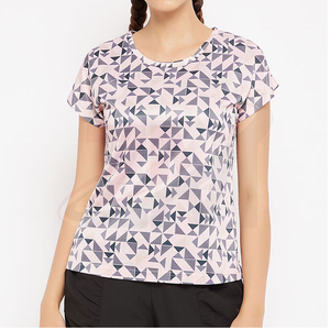 T-shirt à manches courtes col rond imprimé à séchage rapide en tissu tricoté, style décontracté, pour le printemps et l'été, personnalisable avec logo de marque - Product Image 1