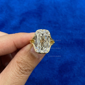 Ashoka Criss Cut Lab Diamond 5CT, Elongated Cushion Modified Diamond <b>Ring</b>, Vintage Style <b>Statement</b> Stone, Luxury Engagement <b>Ring</b> - Product Image 2