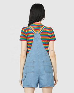 Nouvelle Arrivée Vente en Gros Été 2026 Combinaisons Courtes en Jean Décontractées pour Femmes Respirantes avec Logo Personnalisé - Product Image 5