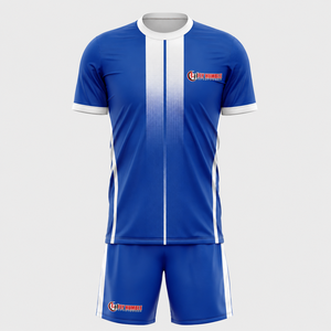 Ensemble de maillot et short de football unisexe Fly Humble Sportswear noir et rouge rayé, respirant, à manches courtes, coupe athlétique, toutes saisons - Product Image 4