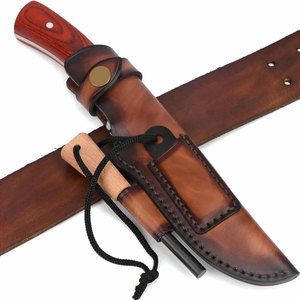 Professional Leather <b>Knife</b> <b>Sheath</b> Handmade Full Grain Cowhide Fixed Blade <b>Knife</b> Holder <b>Sheath</b> <b>For</b> Sale - Product Image 3