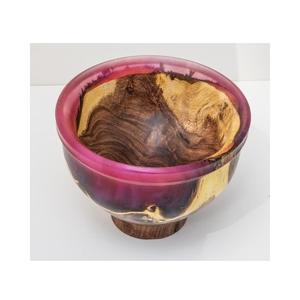 Bol en bois et résine époxy fait main par un designer, avec bois massif de qualité supérieure, écologique, bol de service de luxe pour fruits, pour la décoration de la maison - Product Image 1