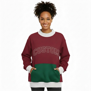 Sudadera Oversize Estampada para Mujer al por Mayor, Cuello Alto, Forro Polar Acogedor, Algodón, Ajuste Relajado, Otoño Invierno, Uso Diario Casual, Estilo Urbano - Product Image 5