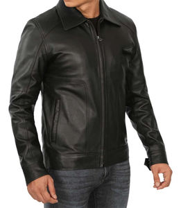 Veste en cuir sur mesure de haute qualité pour homme, style slim fit, en cuir véritable 100%, vêtement en cuir, streetwear. - Product Image 5