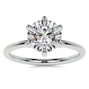 1.3CT Round Brilliant Cut Engagement <b>Ring</b> 10K Solid White Gold Wedding <b>Statement</b> <b>Ring</b> Hidden Halo Proposal <b>Ring</b> For Her - Product Image 1