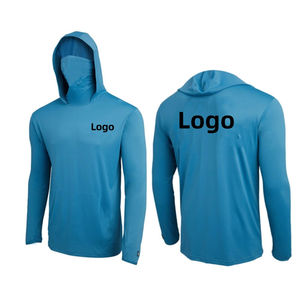 Hoodie de pêche UPF50 Performance, séchage rapide, évacuation de l'humidité, polyester léger, logo personnalisé, manches longues, chemise de pêche pour homme - Product Image 2