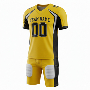 <b>Top</b> Trending American Football Uniform Set in <b>Maroon</b> with Beige Color Available in Custom Colors and Custom Sizes - Product Image 6
