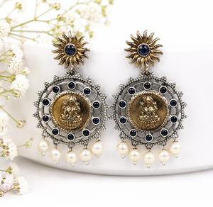 Wholesale Supplier <b>Oxidized</b> Silver Two-Tone Bohemian Drop Earrings Handmade Women Jewelry Ready Stock Fast Shipping - Product Image 1