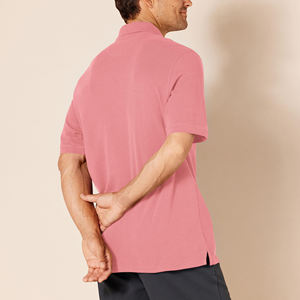 Chemises polo pour hommes de haute qualité, confortables, couleur unie, manches courtes, séchage rapide, tissu en coton respirant avec col rabattable - Product Image 2