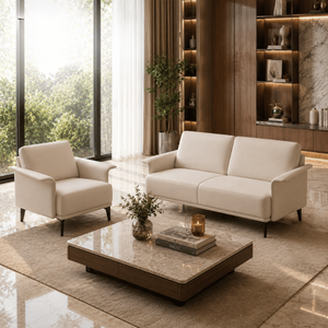 Modern Minimalist Upholstered Sofa Set with High Density HR <b>Foam</b> 40 and Durable American Oak Wood Base <b>for</b> Comfortable <b>Seating</b> - Product Image 3