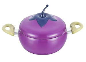 Ensemble de casseroles antiadhésives en forme d'aubergine pour le camping, comprenant une poêle et une casserole à induction en aluminium - Product Image 4