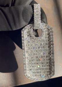 Pendentif de luxe Hip Hop personnalisé en argent 925 plaqué or 18 carats avec moissanite ronde taille brillant, style Iced Out, pour rappeur, idéal comme cadeau - Product Image 4